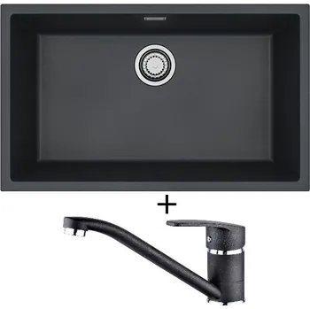 Granitový dřez Dřez pod desku SET Alveus OMNI 40 black 91 + Alveus NINA black 91