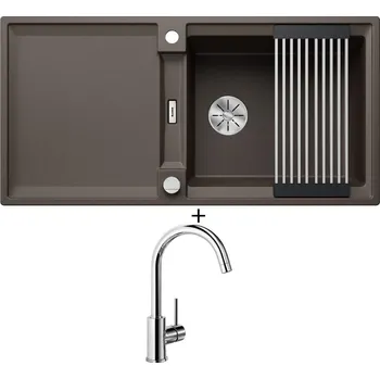 Granitový dřez SET Blanco ADIRA XL 6 S kávová s excentrem 527624 + Blanco MIDA chrom 517742