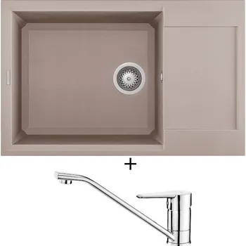 Granitový dřez Granitový dřez SET Elleci EASY 310 G43 tortora + Deante CORIO BFC 060M chrom