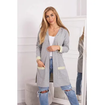 Dámský svetr Kesi Dámský kardigan Cenusenda šedo-žlutá One size