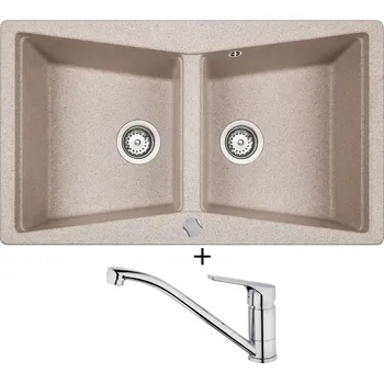Granitový dřez SET Teka LUMINA 90 B-TG pískově béžová + Teka MTP 913 CR chrom