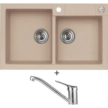 Granitový dřez Granitový dřez SET Alveus ROCK 90 beige 55 + Alveus RIVIERA X chrom