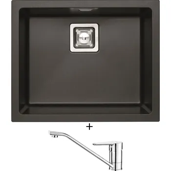 Granitový dřez Dřez pod desku SET Alveus QUADRIX 50 U twilight 05 + Deante CORIO BFC 060M chrom