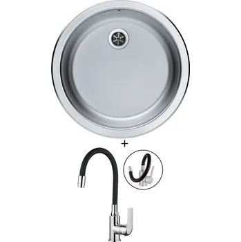 Nerezový dřez Nerezový dřez SET Alveus FORM 10 nerez + Kuchinox ELZA BKE 761 chrom/černá