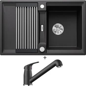Granitový dřez Granitový dřez SET Blanco ADIRA 45 S antracit s excentrem 527586 + Blanco DARAS-S antracit 517732