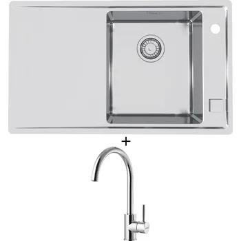 Nerezový dřez Nerezový dřez SET Alveus STRICTO 10 nerez odkap vlevo + Alveus ROXA chrom