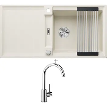 Granitový dřez Granitový dřez SET Blanco ADIRA XL 6 S bílá soft s excentrem 527622 + Blanco MIDA chrom 517742