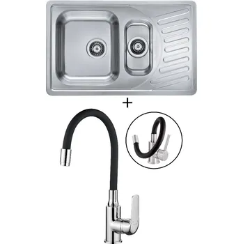 Nerezový dřez Nerezový dřez SET Alveus ELEGANT 110 nerez + Kuchinox ELZA BKE 761 chrom/černá