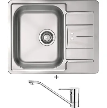 Nerezový dřez Nerezový dřez SET Alveus LINE 60 tkaná struktura + Deante CORIO BFC 060M chrom