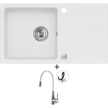 Granitový dřez Granitový dřez SET Alveus GALAPAGOS 30 white 11 + Alveus MINTAS chrom/bílá