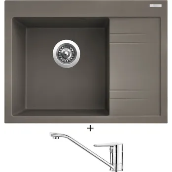 Granitový dřez Granitový dřez SET Sinks RIM 650 L truffle + Deante CORIO BFC 060M chrom