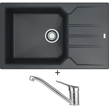 Granitový dřez Granitový dřez SET Alveus RECORD 40 black 91 + Alveus RIVIERA X chrom