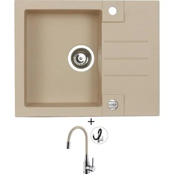 Granitový dřez Granitový dřez SET Alveus ROCK 30 beige 55 + Alveus MINTAS chrom/béžová