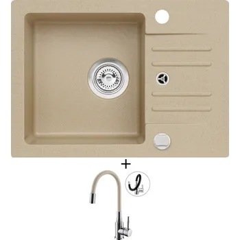 Granitový dřez Granitový dřez SET Alveus CORTINA 40 beige 55 + Alveus MINTAS chrom/béžová