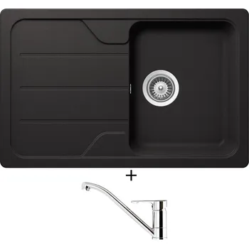 Granitový dřez SET Teka SIMPLA 45 S-TG 1B 1D nero + Teka ML CR chrom