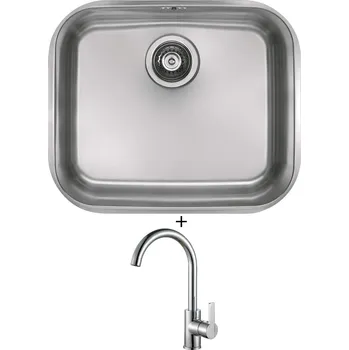 Granitový dřez Dřez pod desku SET Alveus VARIANT 10/180 nerez + Alveus TONIA chrom