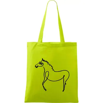 Kůň kreslený - Taška bavlněná - 42 x 38 cm ( Limetková )