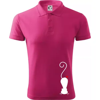 Pánská košile Zamilovaná kočka ležící - Polokošile pánská Pique Polo 203 - 3XL ( Purpurová )