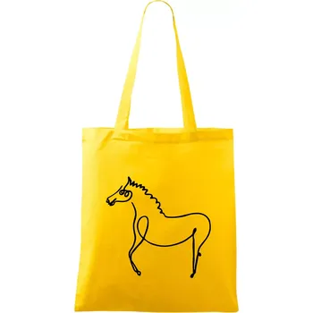 Kůň kreslený - Taška bavlněná - 42 x 38 cm ( Žlutá )