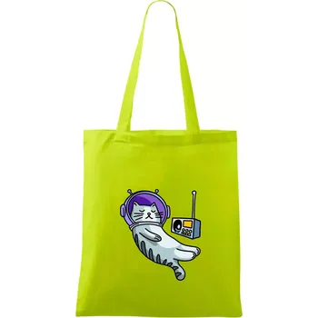 Kočka na měsíci - Taška bavlněná - 42 x 38 cm ( Limetková )