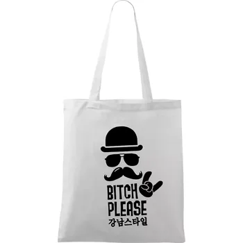 Nákupní taška Bitch please! Mustache - Taška bavlněná - 42 x 38 cm ( Bílá )