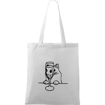 Kočka a sklínka - Taška bavlněná - 42 x 38 cm ( Bílá )