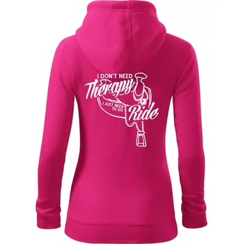 Dámská mikina I don't Therapy Ride - jezdkyně - Dámská mikina trendy zipper s kapucí - 2XL ( Purpurová )