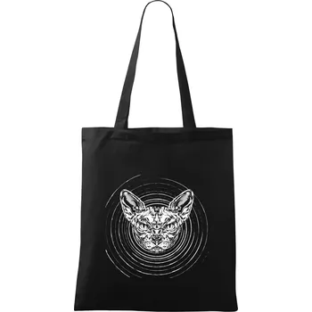Nákupní taška Psycho kočka - Taška bavlněná - 42 x 38 cm ( Černá )