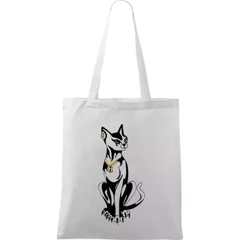 Kočka - Egyptská kočka - Taška bavlněná - 42 x 38 cm ( Bílá )