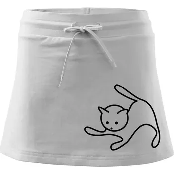 Dámská sukně Kočka si hraje - Sportovní sukně - two in one - L ( Bílá )