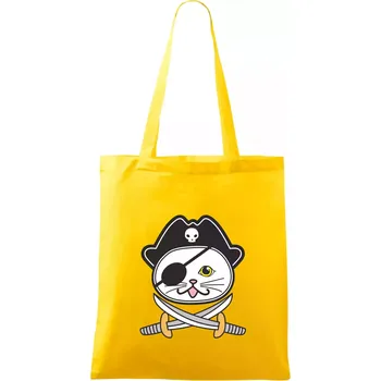 Kočičí pirát - Taška bavlněná - 42 x 38 cm ( Žlutá )