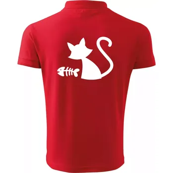 Pánská košile Ryba vs kočka - Polokošile pánská Pique Polo 203 - 5XL ( Červená )