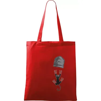 Nákupní taška Kočka vypadla z kapsy - Taška bavlněná - 42 x 38 cm ( Červená )