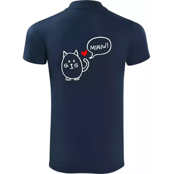 Pánská košile Tlustá kočka - Polokošile Victory sportovní (dresovina) - 3XL ( Námořní modrá (velmi tmavá - téměř černá) )