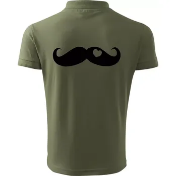 Pánská košile Mustache love - Polokošile pánská Pique Polo 203 - S ( Khaki )