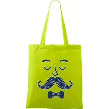 Nákupní taška Švihák s knírkem - Taška bavlněná - 42 x 38 cm ( Limetková )