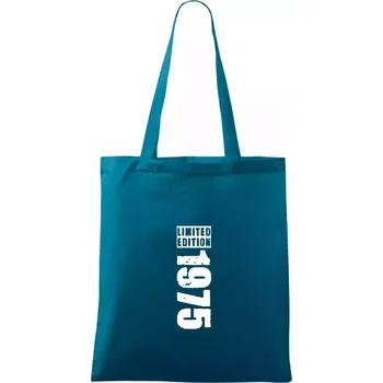 Nákupní taška Limited edition 1975 pruh - Taška bavlněná - 42 x 38 cm ( Petrolejová )