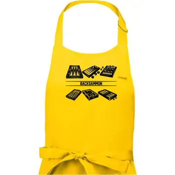Kuchyňská zástěra Backgammon černý set - Pánská zástěra na vaření - Univerzální velikost ( Žlutá )