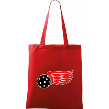 Nákupní taška Okřídlený míček - Taška bavlněná - 42 x 38 cm ( Červená )