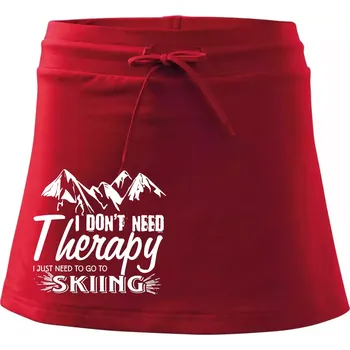 Dámská sukně I dont need therapy - Skiing - Sportovní sukně - two in one - XL ( Červená )