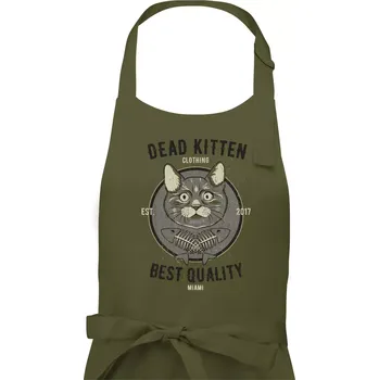 Kuchyňská zástěra Cat deadkitten - Pánská zástěra na vaření - Univerzální velikost ( Khaki )