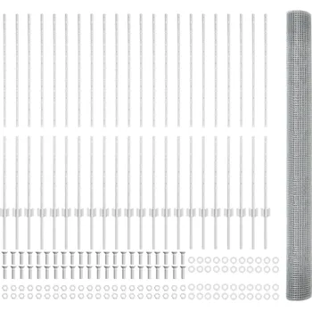 Plotový sloupek Svařovaná drátěná oplocení s 44 U sloupky Stříbrná 1.4x50 m Ocel Stříbrná3336405
