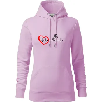 Dámská mikina Moje srdce bije pro koně - Mikina dámská Cape s kapucí - S ( Orchid )