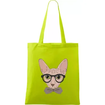 Hipster sphynx - Taška bavlněná - 42 x 38 cm ( Limetková )