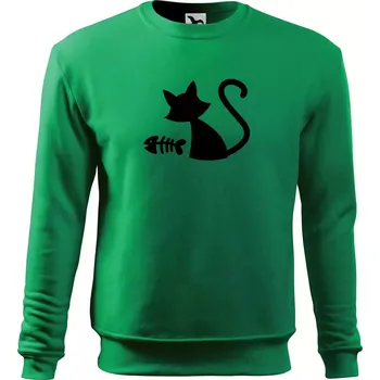 Chlapecké tričko Ryba vs kočka - Mikina Essential dětská - 146 cm/10 let ( Středně zelená )