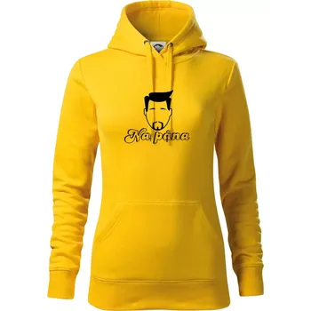 Dámská mikina Na pána - Mikina dámská Cape s kapucí - S ( Žlutá )
