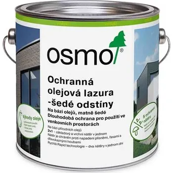 barva a nátěr na dřevo Osmo 1925 Ochranná olejová lazura, Perlově šedá 2,5 l