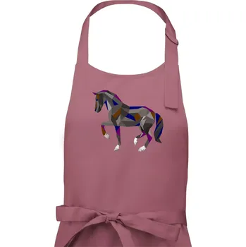 Kuchyňská zástěra Kůň geometrie barevný - Pánská zástěra na vaření - Univerzální velikost ( Starorůžová )