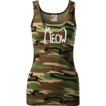 Dámské tričko Meow - Mňau - Dámské Maskáčové tílko - M ( Hnědý maskáč )