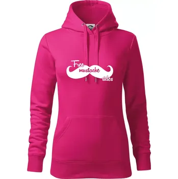 Dámská mikina Free Mustache rides - Mikina dámská Cape s kapucí - S ( Purpurová )
